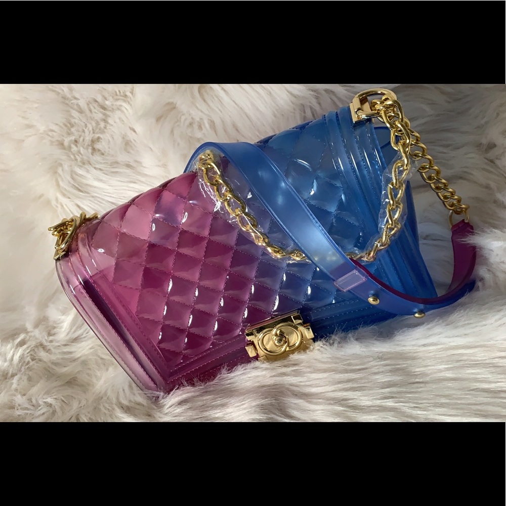 Purple blue jelly purse